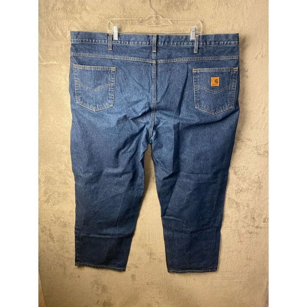 Carhartt Men's Jeans 50x30 Blue B160 DST Relaxed Fit Workwear Denim